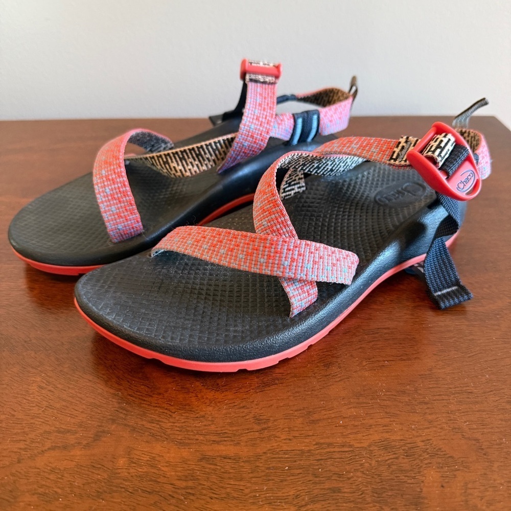 EUC Chaco Kids Sandals - Pink & Blue/White and Black Size 6